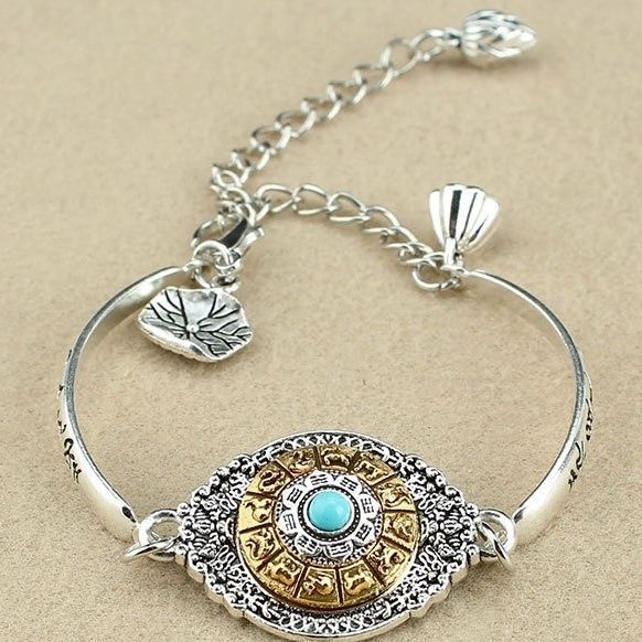 Vintage Lotus Mantra Beaded Bracelet for Women SL-013-2 gossip 