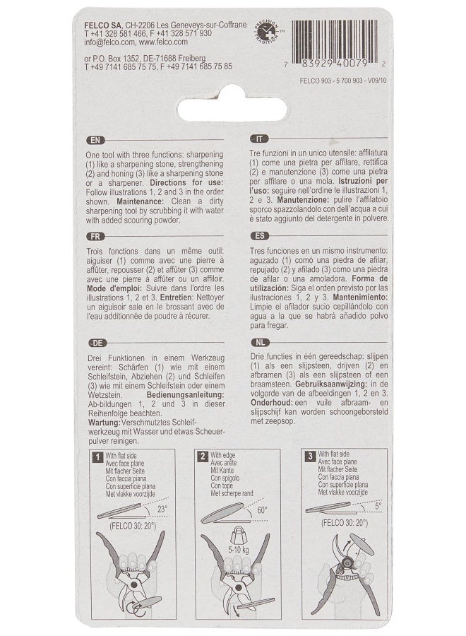 Felco Sharpening Tool (F 903) - Grey Hardened Steel Diamond Coated Sharpener Stone - Image 2