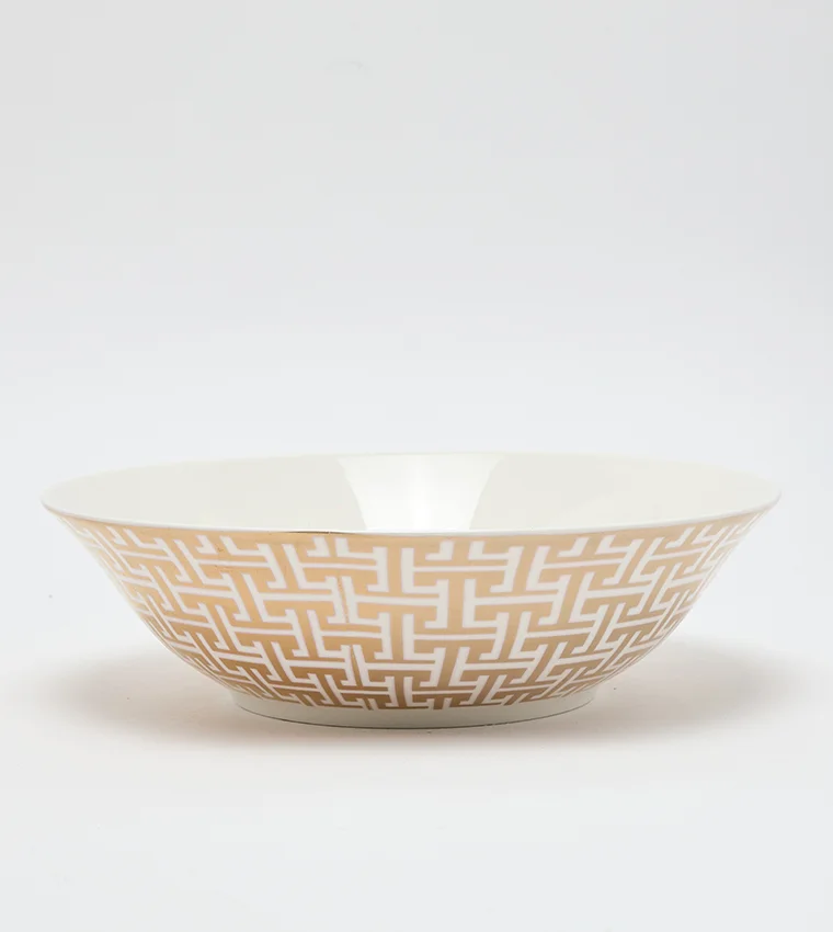 Sur La Table Patterned Bowl 23cm White/Gold