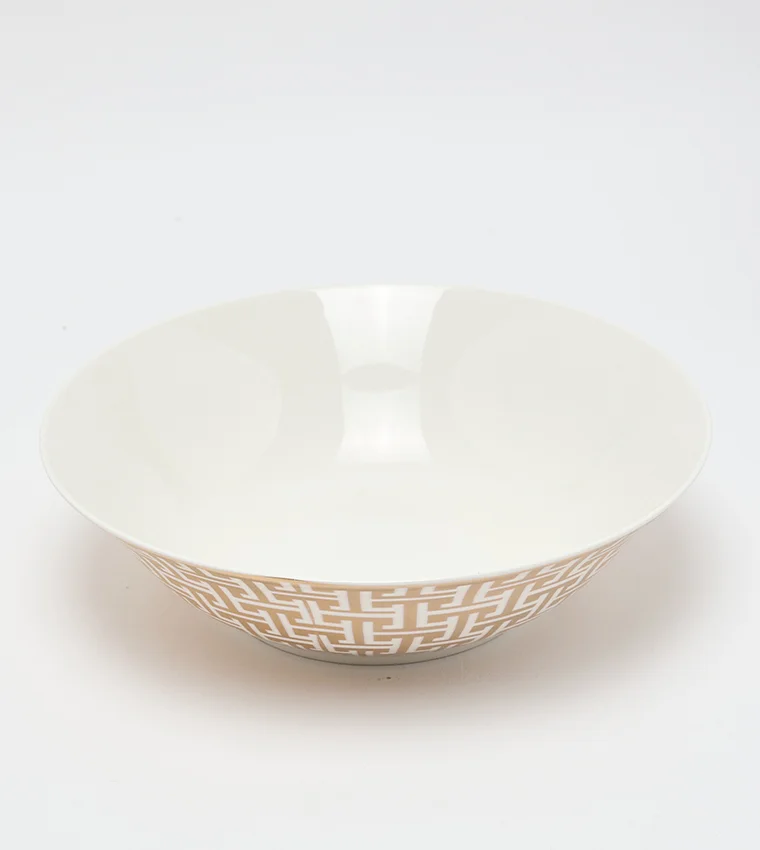 Sur La Table Patterned Bowl 23cm White/Gold