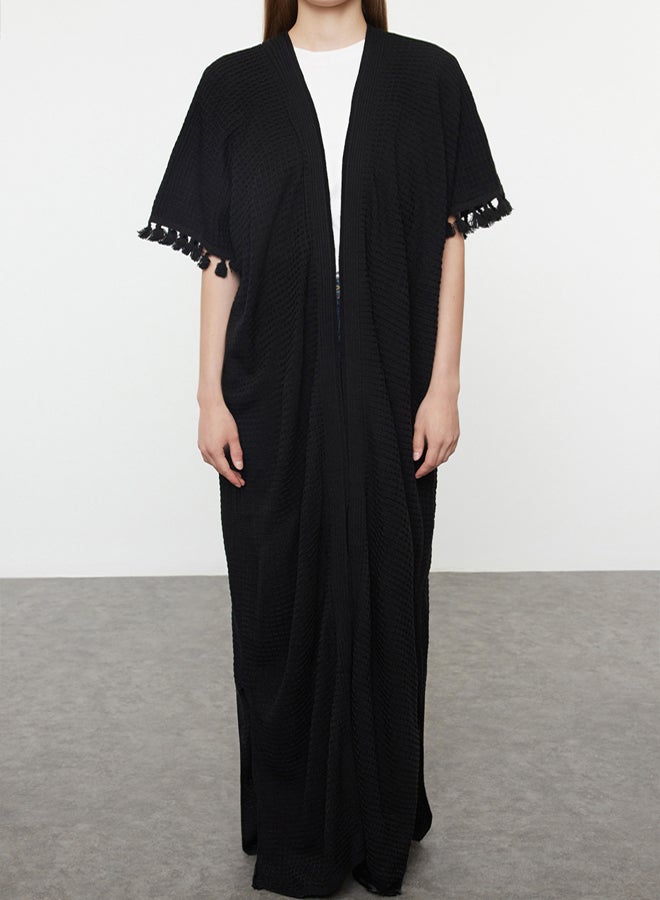 trendyol Black Knitted Cape & Abaya & Cardigan TCTAW25KF00004 - Image 4