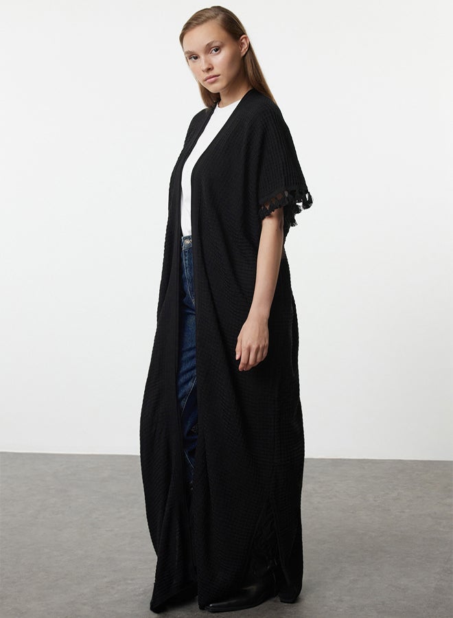 trendyol Black Knitted Cape & Abaya & Cardigan TCTAW25KF00004 - Image 3