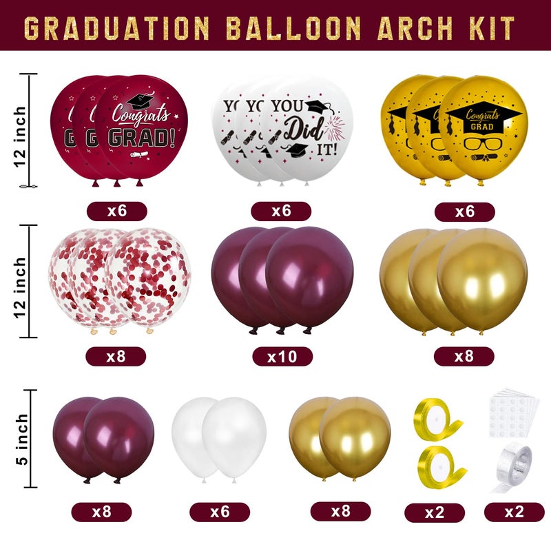 QIYANPAX Graduation Decorations Class of 2026 - Maroon and Gold Graduation Decorations - Balloons Boxes with Letters 2026 GRAD So Proud of You, Congrats Grad Party Decorations for Any Grades - Image 3
