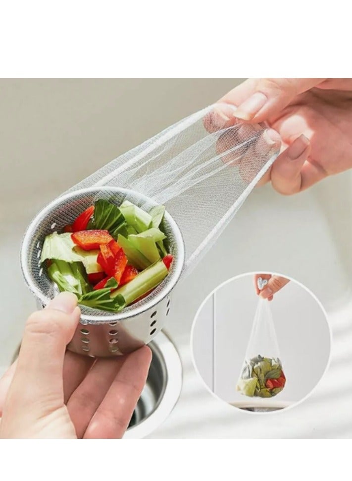 200 PCS Disposable Mesh Sink Strainer Bags, Kitchen Sink Strainer Trash Bag Sink Strainer Filter Mesh Bag Anti-Clogging Elastic Filter Bags Sink Net Strainer Filter Bags for Sink Drain - Image 1