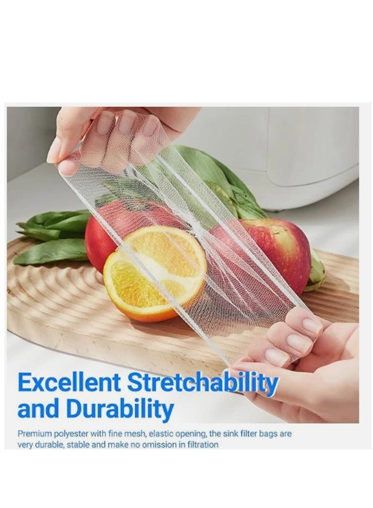 200 PCS Disposable Mesh Sink Strainer Bags, Kitchen Sink Strainer Trash Bag Sink Strainer Filter Mesh Bag Anti-Clogging Elastic Filter Bags Sink Net Strainer Filter Bags for Sink Drain - Image 5