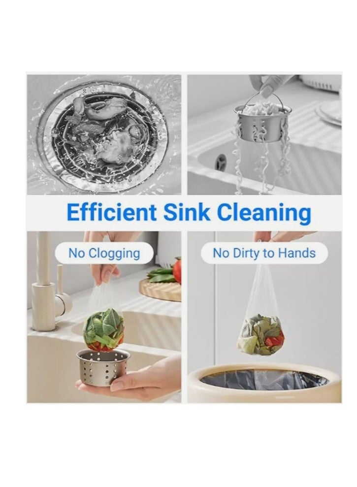 200 PCS Disposable Mesh Sink Strainer Bags, Kitchen Sink Strainer Trash Bag Sink Strainer Filter Mesh Bag Anti-Clogging Elastic Filter Bags Sink Net Strainer Filter Bags for Sink Drain - Image 3
