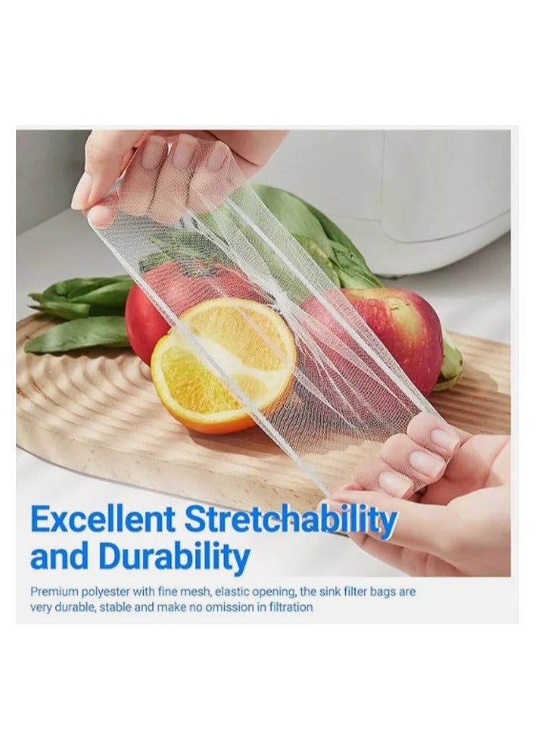 200 PCS Disposable Mesh Sink Strainer Bags, Kitchen Sink Strainer Trash Bag Sink Strainer Filter Mesh Bag Anti-Clogging Elastic Filter Bags Sink Net Strainer Filter Bags for Sink Drain - Image 2