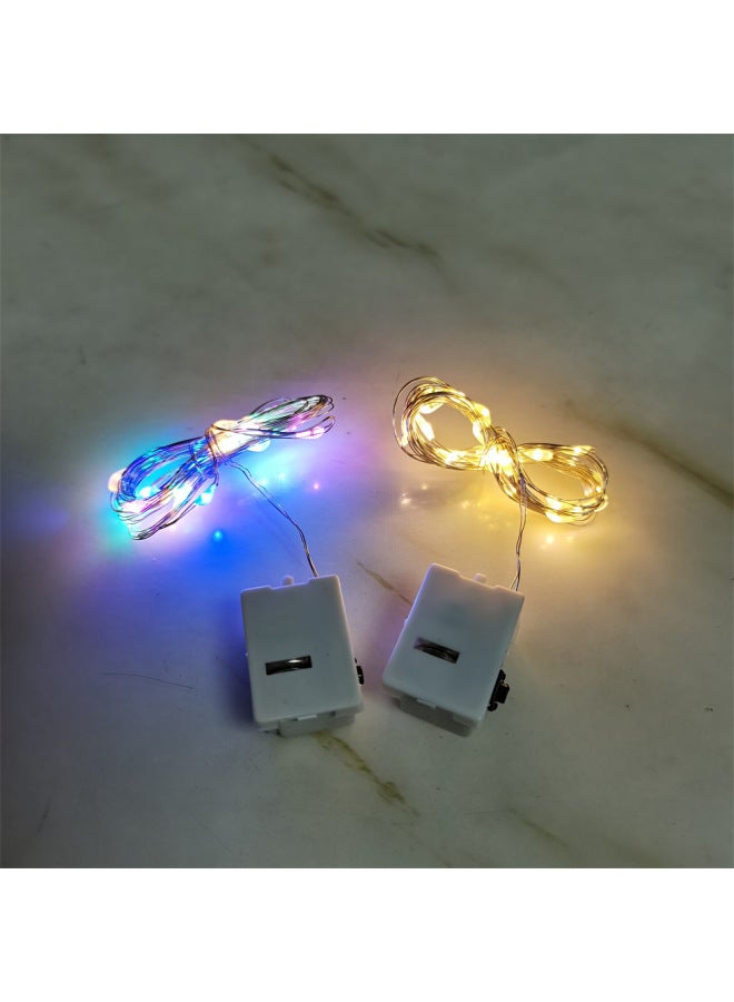 Small White Box LED Flower Light String Ten Lights Luminous Colored Lights Warm White Lights Hairband Head Hoop Cake Luminous Yarn Light Thread-Color:3 Meters 30 Lamp Color (independent Packaging)  - Image 4