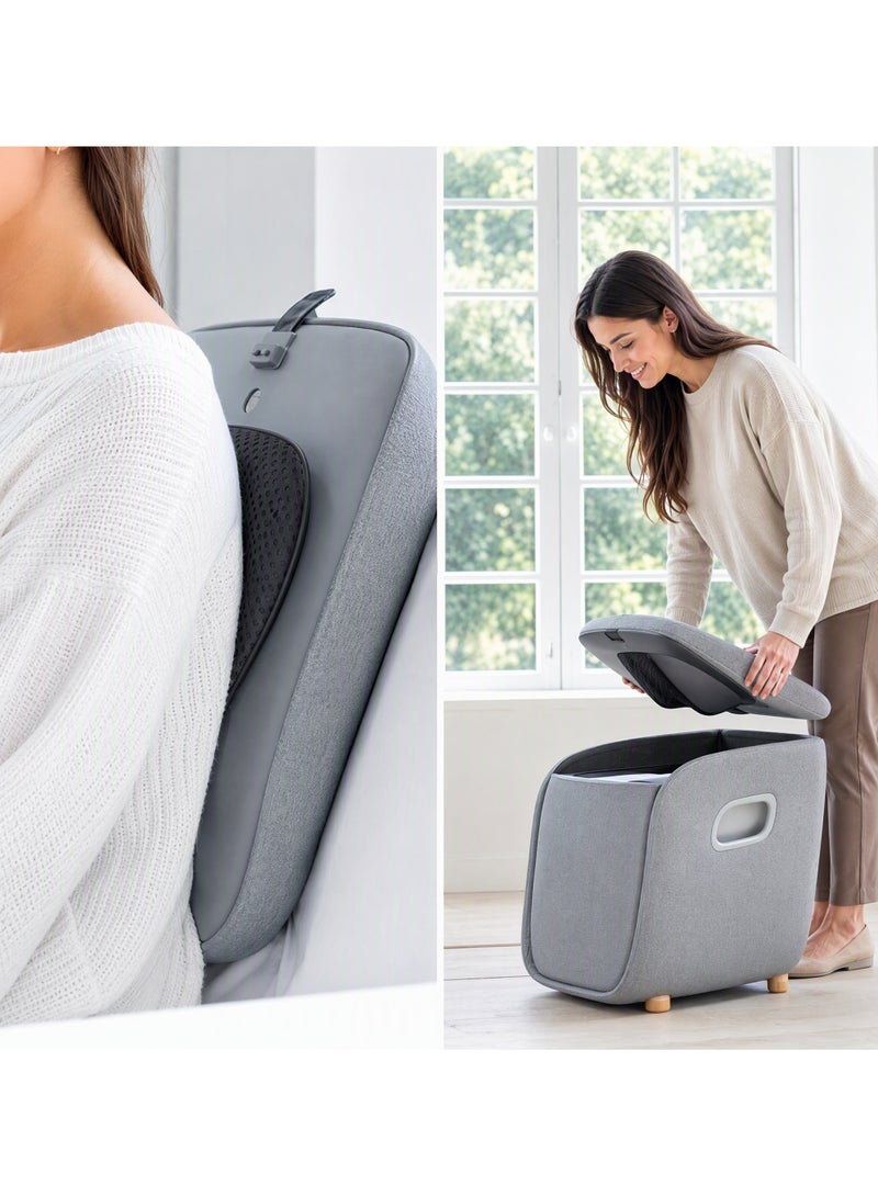 Nourest VibeX Foot & Calf Massager with Heat, Air Compression, Triple Rollers, Vibration & Detachable Wireless Back Massager, 3 Modes & 3 Intensities - Brown - Image 2