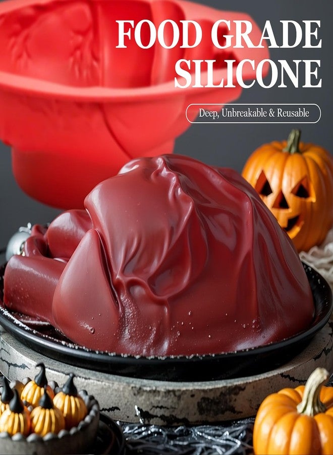 Dootafy 2 Pack Silicone Heart Mold With Support Base for Halloween Cake, Candy, Chocolate, Jelly or Pudding - Large Volume Baking - Image 2