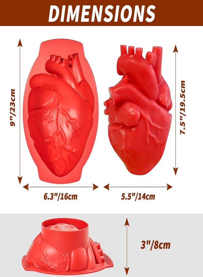 Dootafy 2 Pack Silicone Heart Mold With Support Base for Halloween Cake, Candy, Chocolate, Jelly or Pudding - Large Volume Baking - Image 4