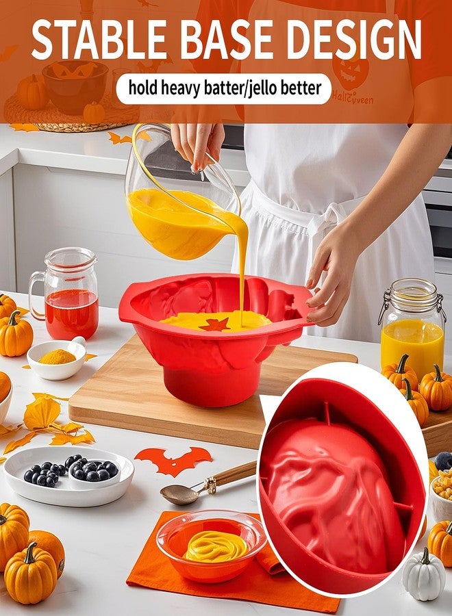 Dootafy 2 Pack Silicone Heart Mold With Support Base for Halloween Cake, Candy, Chocolate, Jelly or Pudding - Large Volume Baking - Image 3