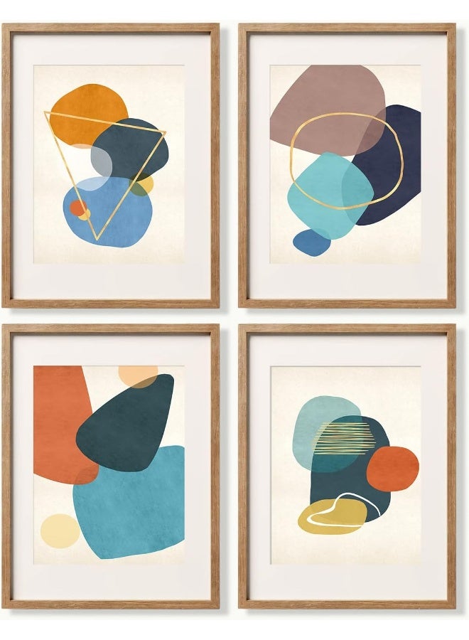 Home Trove Yumknow Boho Abstract Wall Art - Unframed 8X10" Set Of 4 - Image 1