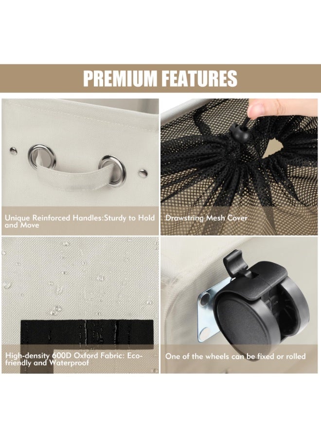 دوغي سلة غسيل رفيعة على عجلات ، سلة غسيل قابلة للطي ، صناديق تخزين ملابس ضيقة الزاوية قابلة للطي - Image 3