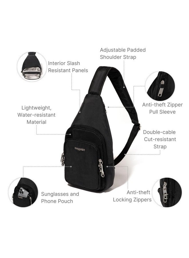 Baggallini Anti-Theft Daytripper Sling 7x12 Crossbody Bag Travel Safe, Securtex Locking Zippers, Slash-Resistant Strap - Image 2