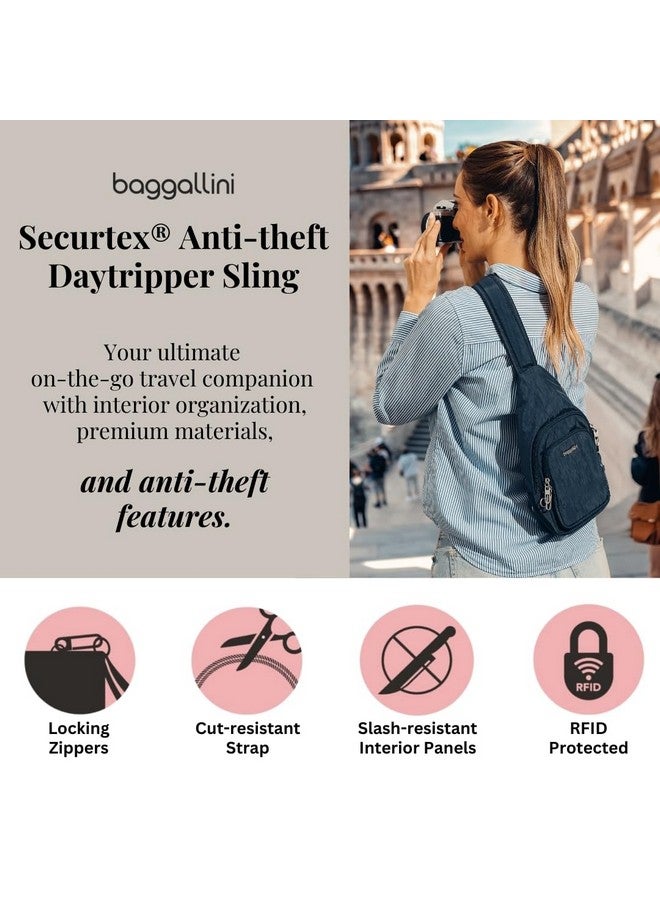 Baggallini Anti-Theft Daytripper Sling 7x12 Crossbody Bag Travel Safe, Securtex Locking Zippers, Slash-Resistant Strap - Image 1