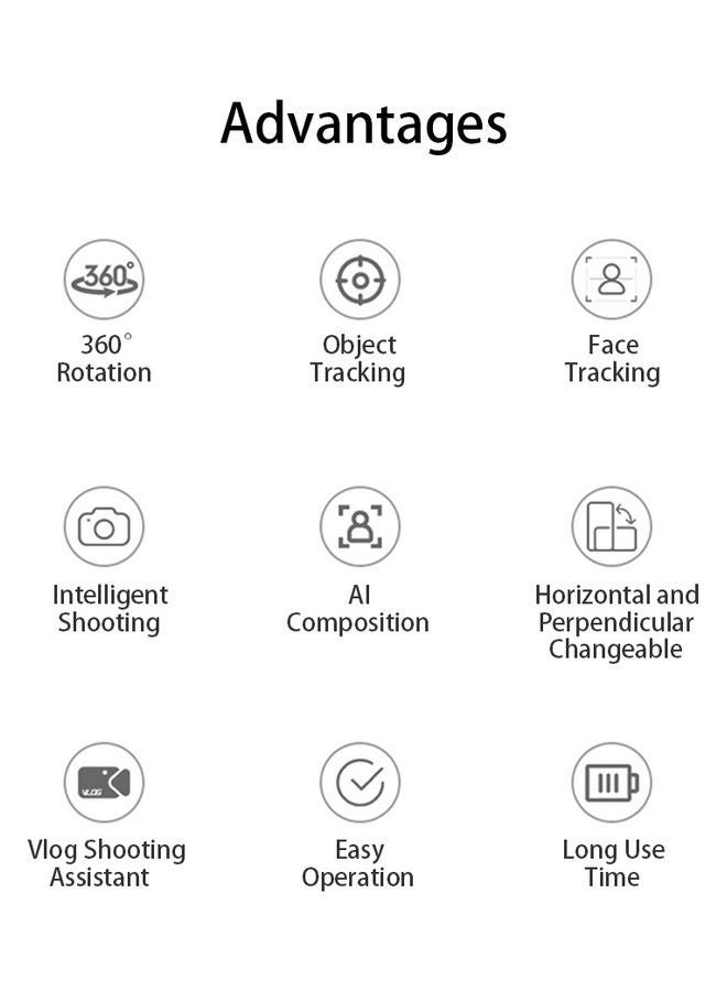 NIBEMINENT Intelligent Auto Tracking Mount Selfie Stick White  - Image 5