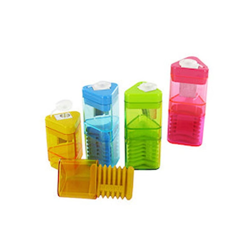 Kum 402.11.21 Correc-Tri M1 Metal Triangular Sharpener and Eraser, Colors Vary - Image 3