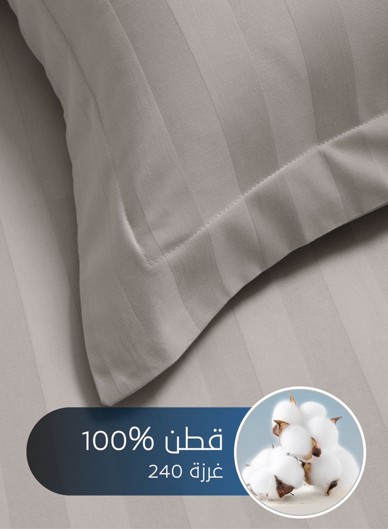 Master Home Textile Cotton Hotel Duvet Cover Sets, Fits 120 cm x 200 cm Size Bed, 4 Pcs Single Size, Hotel Stripe Pattern - Image 4