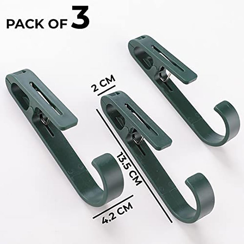 Kuber Industries Kuber Industries Multipurpose Bar Hooks Pins for Laundry Kitchen WardrobeDurable Strong GripEasy to Use77024gPack of 3Green - Image 2