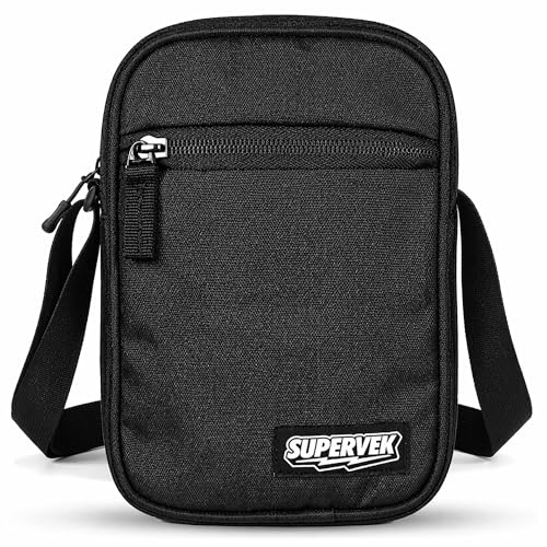 Supervek Sling Bag For Man – Travel Water Resistant Crossbody Mobile Sling Bag For Men And Women with Adjustable Strap, Travel Sling Mini Bag for Passport, Phone, Wallet & Daily Essentials, Black - Image 1
