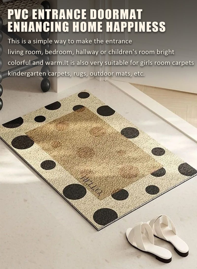 Wave Point Door Mat, Retro Non-Slip PVC Doormat, Silk Loop Floor Mat for Entryway, Porch, Hallway, Front Door, Indoor Outdoor Use, Durable Dust Removal Carpet for Home, Apartment, Office, Easy to Clean Decorative Floor Mats - Image 3