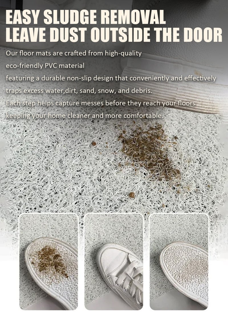 Wave Point Door Mat, Retro Non-Slip PVC Doormat, Silk Loop Floor Mat for Entryway, Porch, Hallway, Front Door, Indoor Outdoor Use, Durable Dust Removal Carpet for Home, Apartment, Office, Easy to Clean Decorative Floor Mats - Image 4