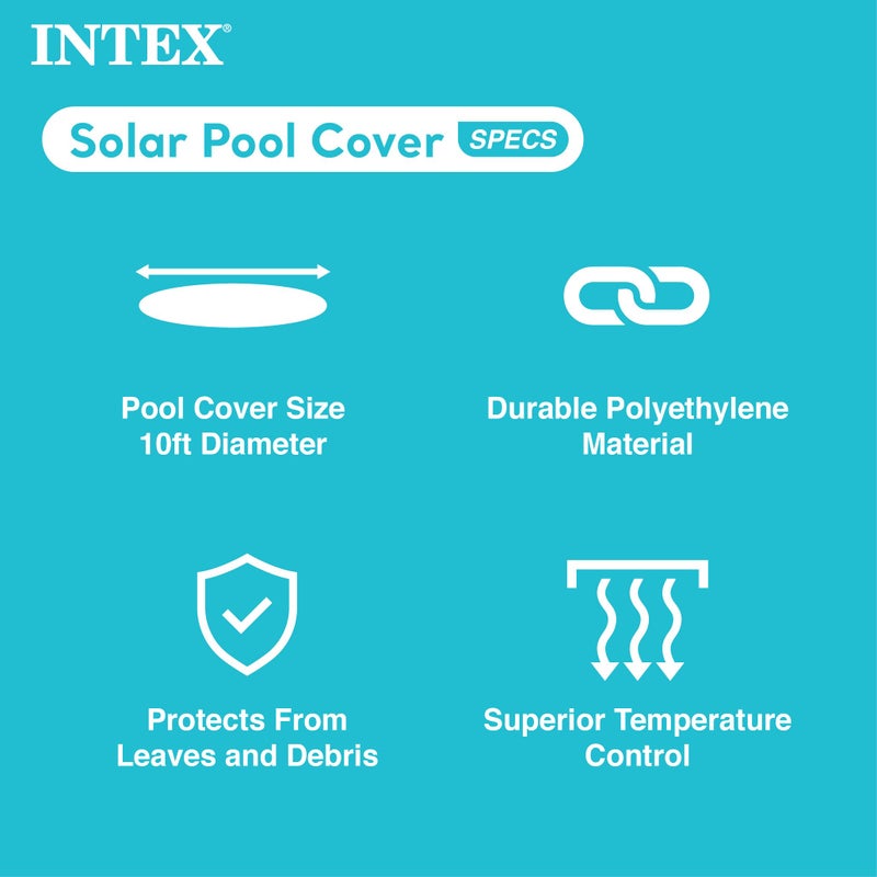 INTEX 28011E Solar Pool Cover: For 10ft Round Easy Set and Metal Frame Pools â€“ Insulates Pool Water â€“ Reduces Water Evaporation â€“ Keeps Debris Out â€“ Reduces Chemical Consumption - Image 3