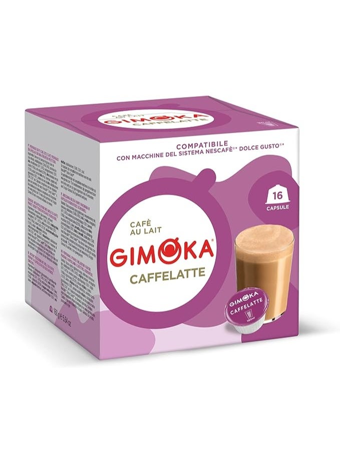 Gimoka Caffelatte Coffee Capsules for Dolce Gusto 16-Pieces - Image 1