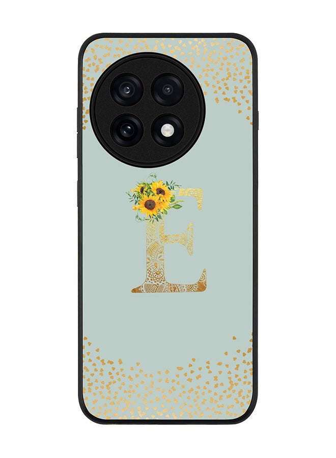 Stylizedd For OnePlus 13R / Ace 5 Pro Case,Slim fit Camera Protection, Shockproof Thin Phone cover  - Custom Floral Monogram - E  (Light Grey )