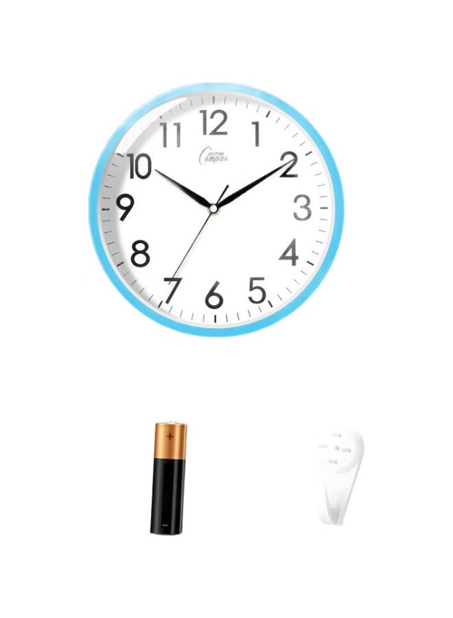 Compas Wall Clock, Quiet And Simple, Living Room Quartz Clock, Wall-Mounted Timepiece, C2855, Blue, 26Cm - Image 2