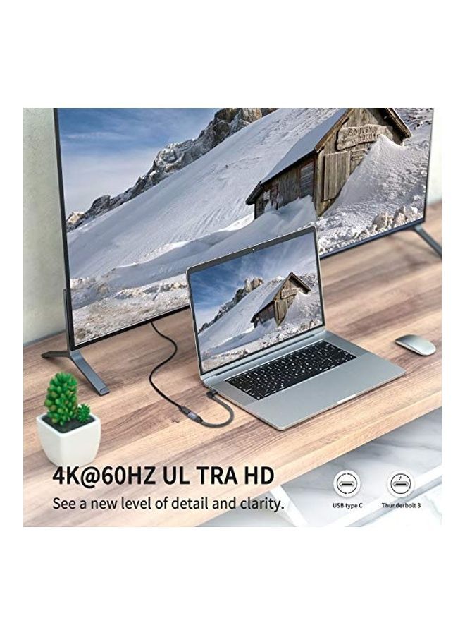 نيبمينينت كابل تمديد USB C قصير بزاوية قائمة من ذكر إلى أنثى. 1.8متر رمادي - Image 2