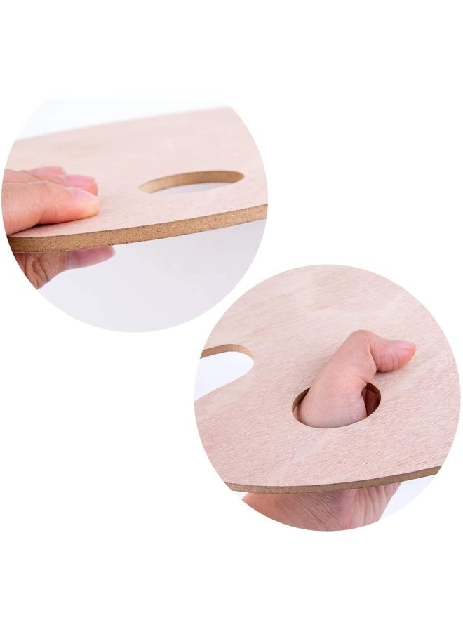 Premify لوحة ألوان، لوحة فنية خشبية مع ثقب للإبهام لفن الطلاء بالزيت، ألوان أكريليك، الحجم 30X24 سم، لوحة خلط احترافية خفيفة الوزن وناعمة على شكل بيضاوي للبالغين والأطفال والفنانين - Image 4