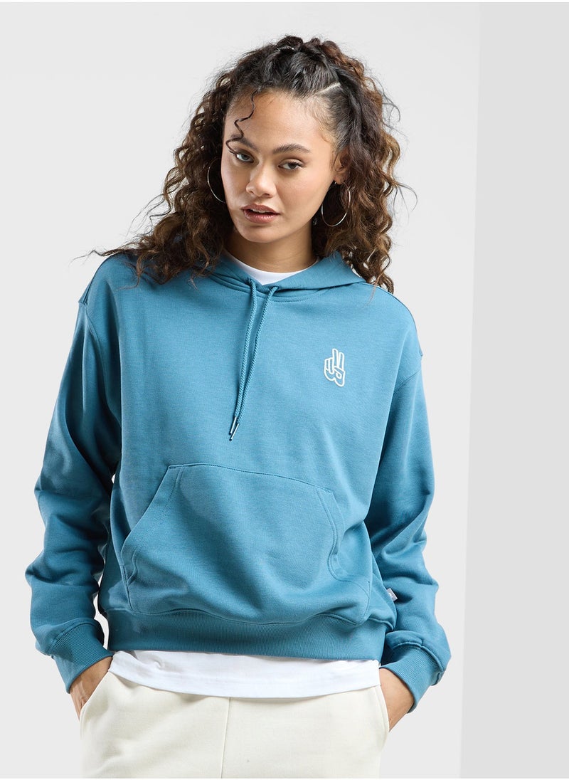 New Balance هودي بيز بفرنسي تيري بحجم كبير - Image 1