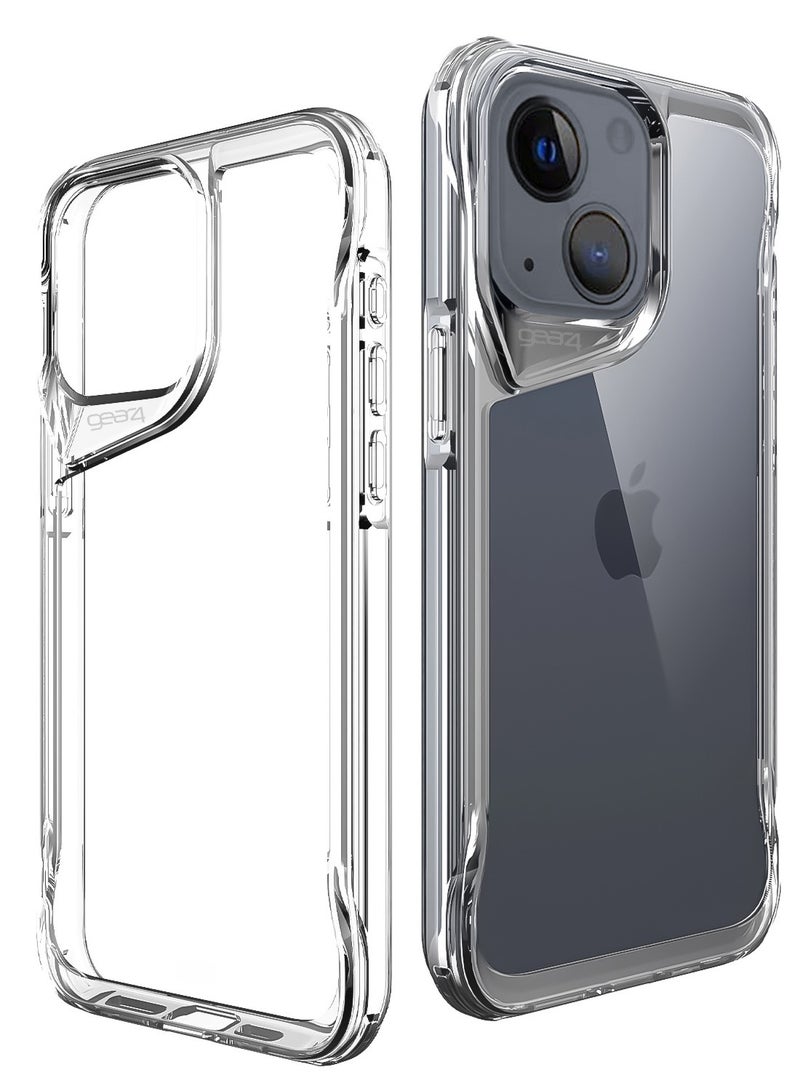 جيرفور جراب Gear4 Crystal Palace متوافق مع هاتف iPhone 13/iPhone 14 مقاس 6.1 بوصة، حماية متقدمة من الصدمات مع التكنولوجيا، مضاد للاصفرار، غطاء هاتف - شفاف - Image 1