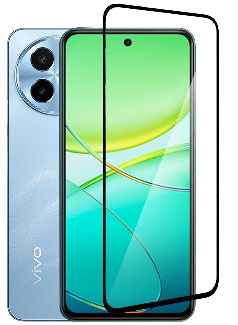 For Vivo Y38 5G - Tempered Glass Screen Protector - Advanced Border-Less Full Edge to Edge ,Shatterproof , High Responsiveness , Higher Transparency , Quick to Install ,Anti-scratch and Bubble-free Screen Protector - Black - Image 1