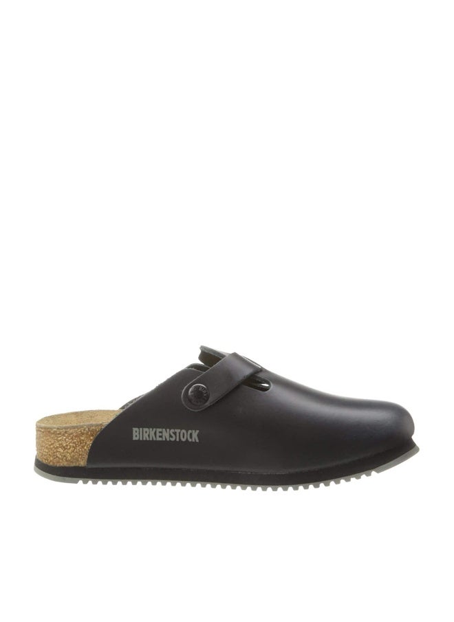 BIRKENSTOCK حذاء عمل غير محدد الجنس من بيركنستوك بوسطن سوبر جريب جلد مقاوم للانزلاق، أسود، 39 M EU - Image 1