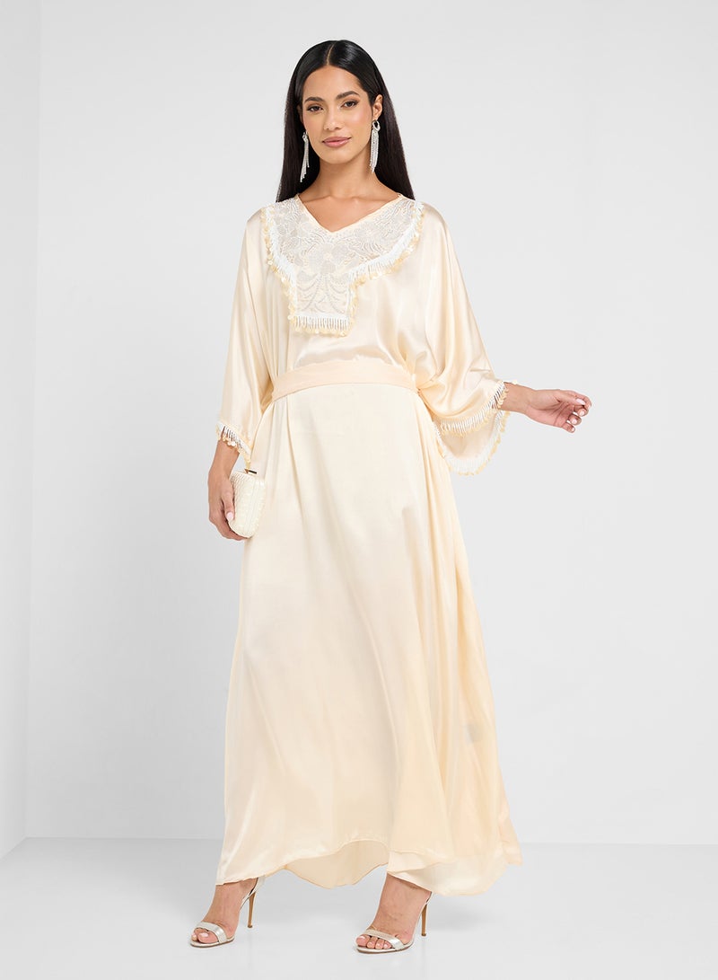 hayas closet Cape Sleeve Embellished Abaya - Image 1
