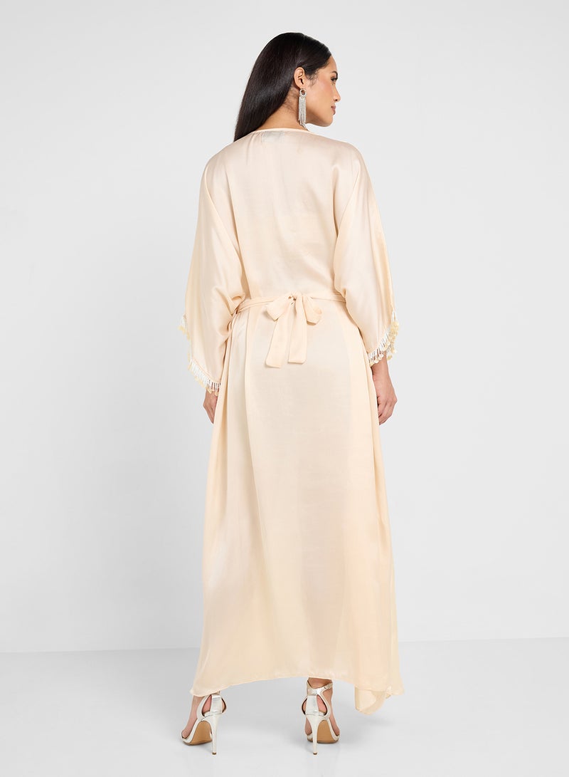 hayas closet Cape Sleeve Embellished Abaya - Image 2