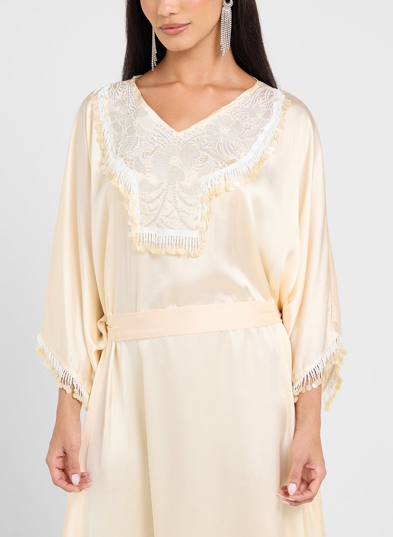 hayas closet Cape Sleeve Embellished Abaya - Image 4