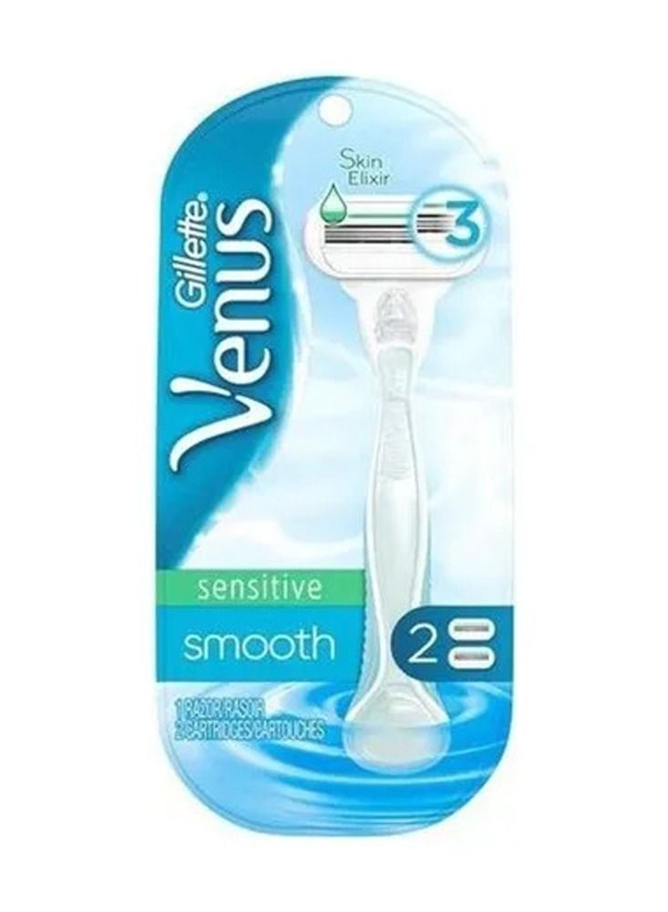 Venus Smooth Sensitive Razor Handle Blue/Clear
