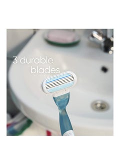 Gillette Venus Smooth Sensitive Razor Handle Blue/Clear  - Image 3