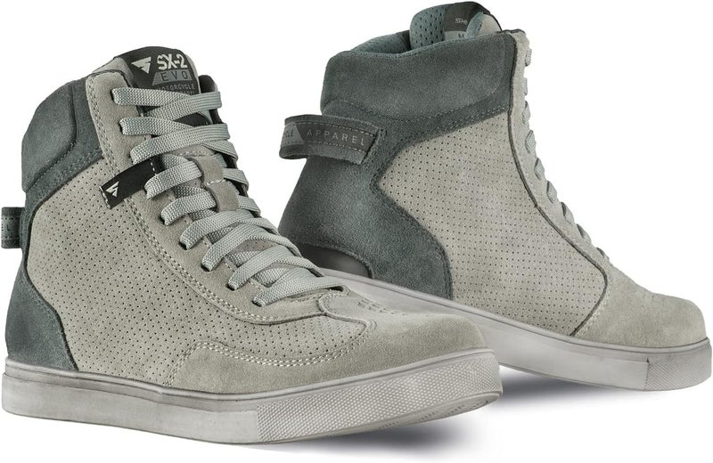 SHIMA SX-2 Evo Motorcycle Riding Shoes Men Boots Ventilated Leather Street Summer Suede Sport Stealth Touring Shoe Moto Footwear Bikers Powersports (Mens, Grey, 11.5) - Image 1