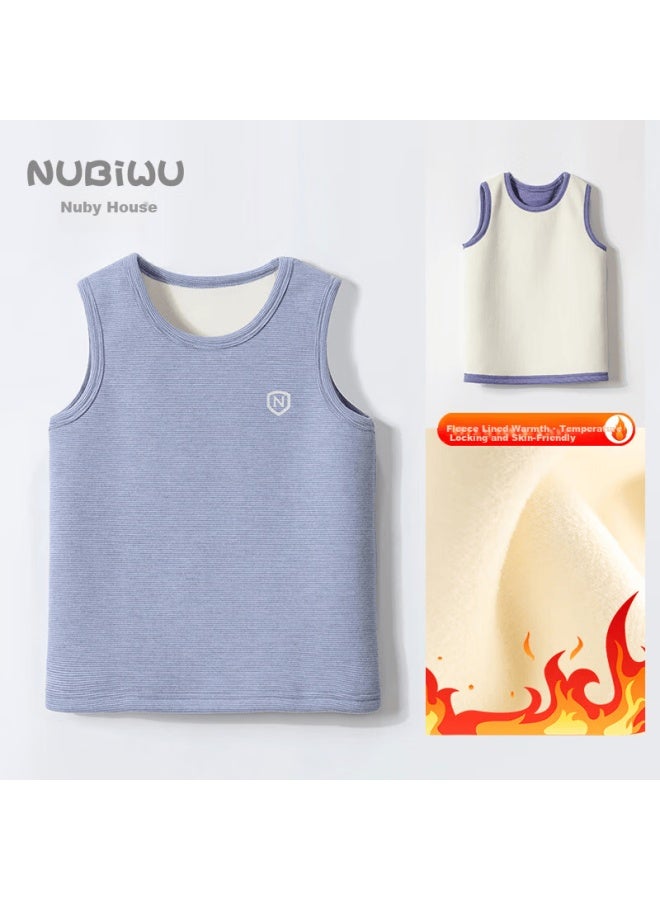 Nubiwu Kids Vest Boys Autumn Winter Fleece Thickened Warm Waistcoat Girls Close-fitting Seamless Innerwear Sleeveless Jacket - Image 3