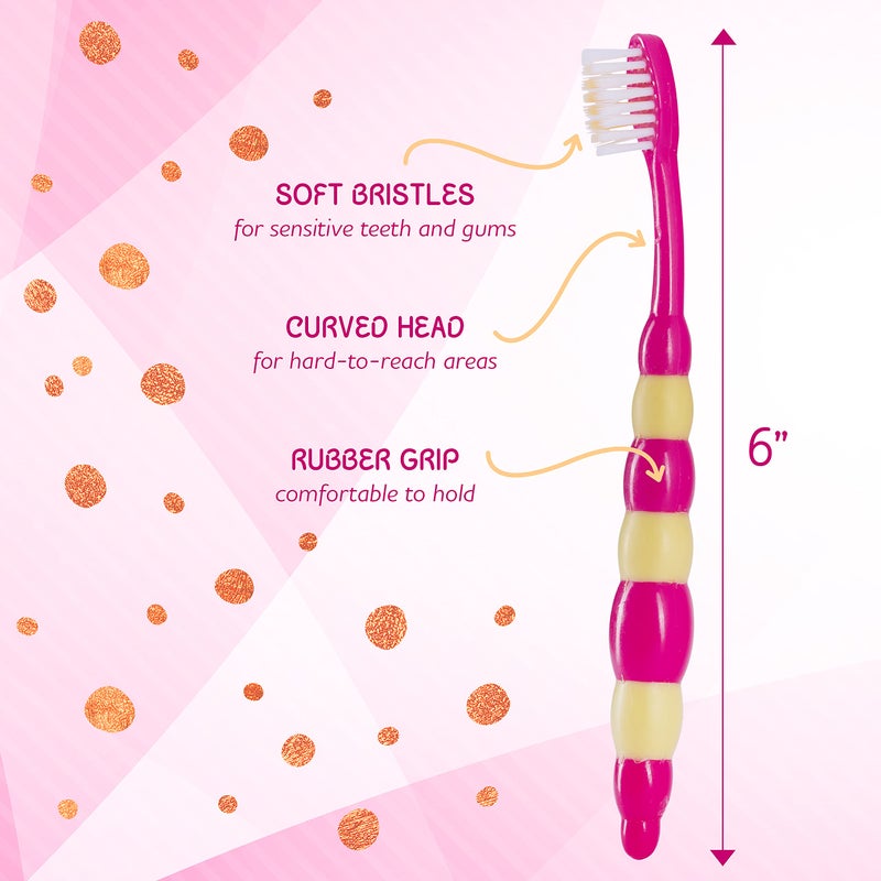 Lingito Kids Toothbrush, Toddler Toothbrush, Kids Toothbrush Pack, Toddler Toothbrush Age 2-4, Kids Tooth Brush, Kids Travel Toothbrush for Tiny Hands Boys and Girls Soft Toothbrush Kids (4 Pack - With Timer) - Image 2