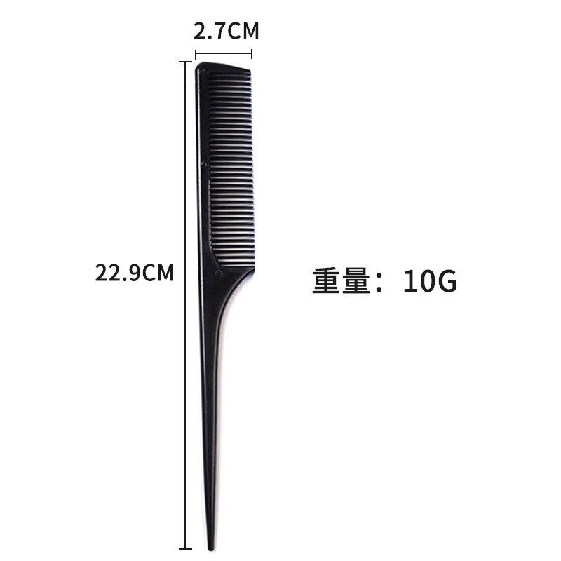 Generic Ten-piece set of barber comb double-sided pointed-tail comb styling comb black plastic comb density anti-static hairdressing tool C160 [Black Bulk]] 