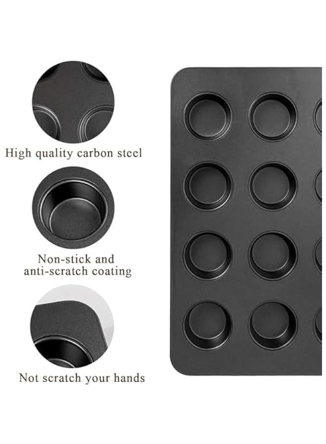 صينية مافن صغيرة بحجم 12 كوب لفرن التوaster أو المقلي بالهواء غير لاصقة لصنع الكعك الصغير، كيش، كعكة الجبن، تارت، أدوات الخبز، قالب للخبز - Image 3
