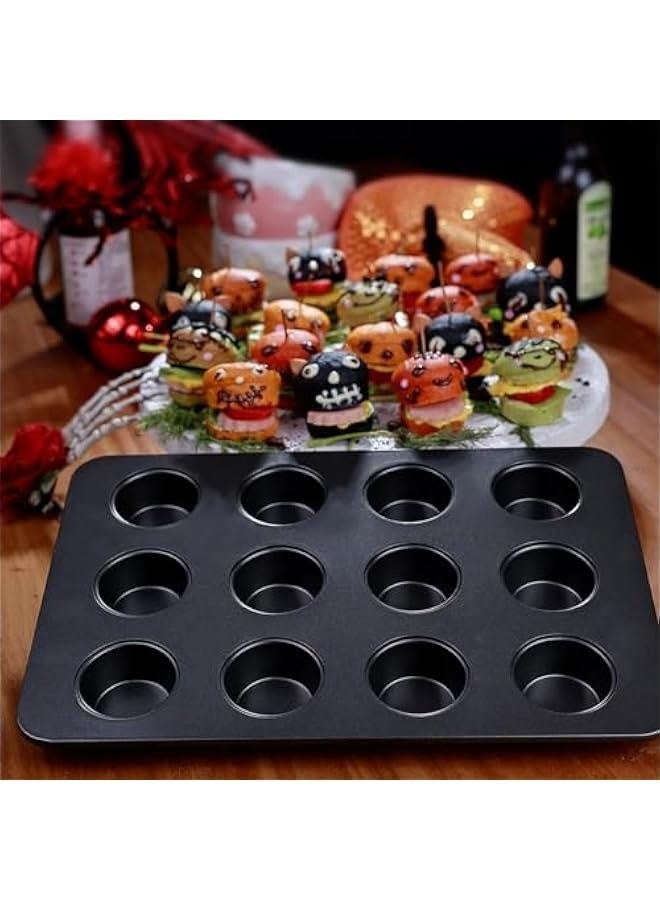 صينية مافن صغيرة بحجم 12 كوب لفرن التوaster أو المقلي بالهواء غير لاصقة لصنع الكعك الصغير، كيش، كعكة الجبن، تارت، أدوات الخبز، قالب للخبز - Image 5