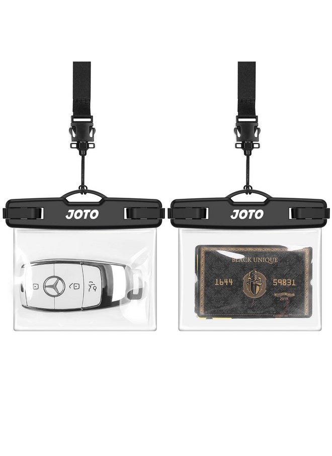 JOTO 2 Pack Waterproof Car Key Fob Case With Lanyard For Swimming Surfing, Small Waterproof Wallet Dry Bag For Money Credit Id Card Cash Coins Black  - Image 2