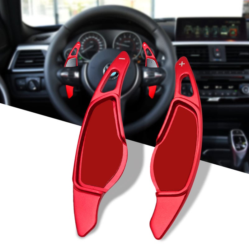 Jaronx Compatible With BMW Paddle Shifter Extension 3G205G306 G317 G118 G14X3 G01X4 G02X5 G05X6 G06X7 G07Z4 G29G SeriesMetal Steering Wheel Paddle Shifters for BMW Red